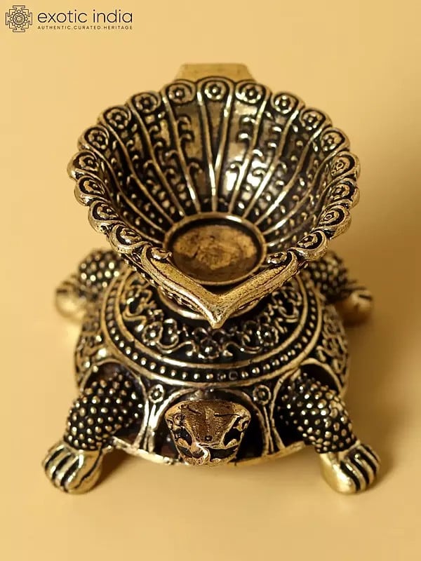 Small Brass Fine Vastu Diya of Turtle