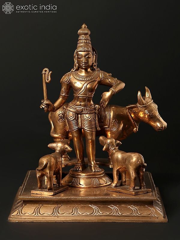 8" Lord Rajagopalaswamy Bronze Sculpture - A Form of Lord Krishna