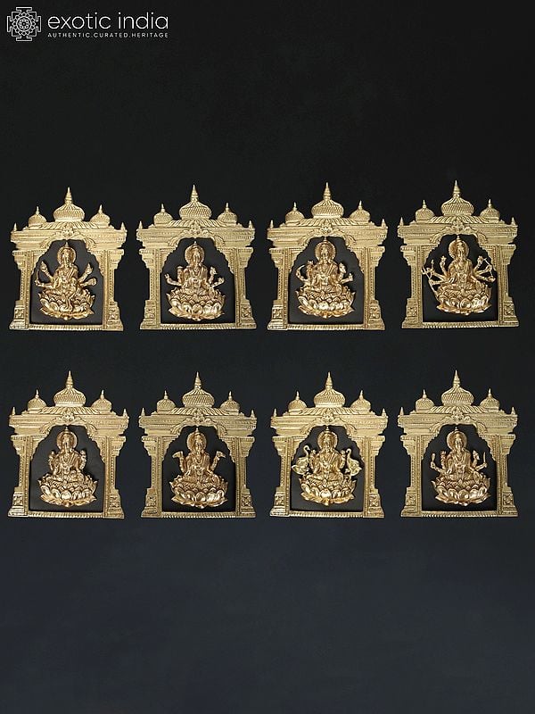 15" Brass Ashtalakshmi (Goddess of Prosperity and Wealth) | Wall Decor