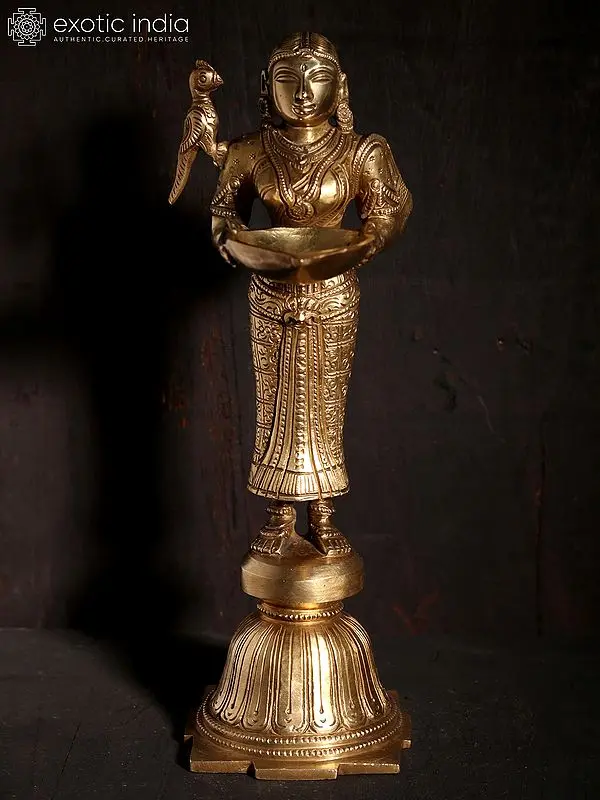 9" Deeplakshmi Hoysala Art Bronze Statue