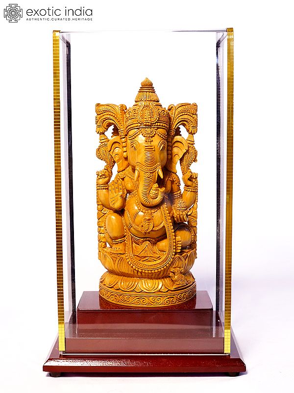 9" Bhagawan Ganapati | Sandalwood Carved Statue