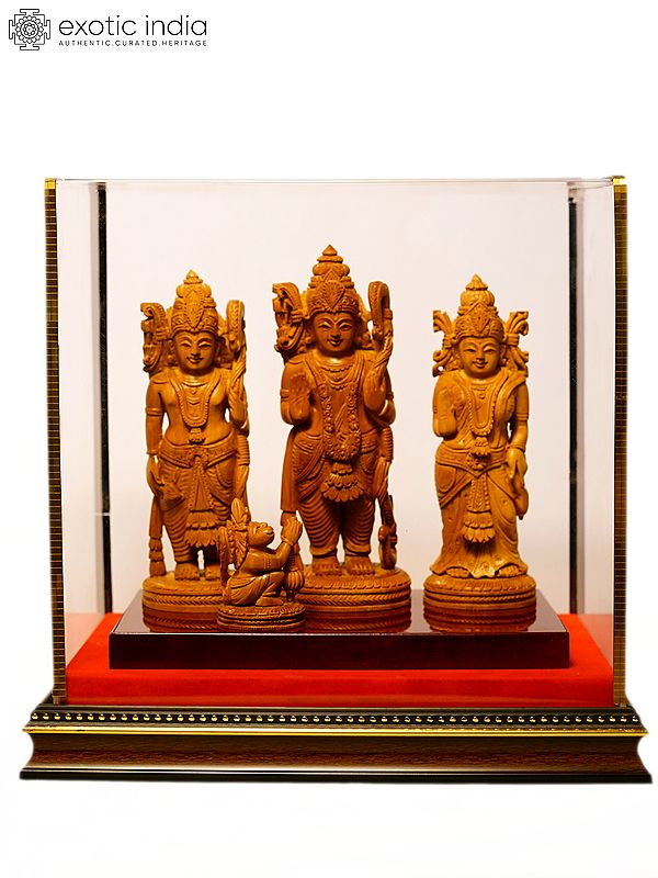 8" Shri Rama Darbar | Sandalwood Carved Statue
