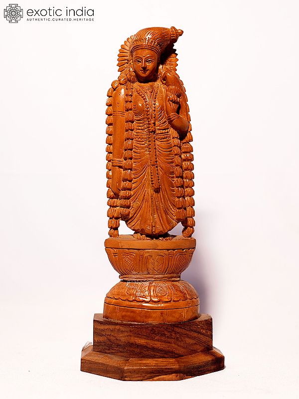 9" Goddess Meenakshi | Sandalwood Carved Statue