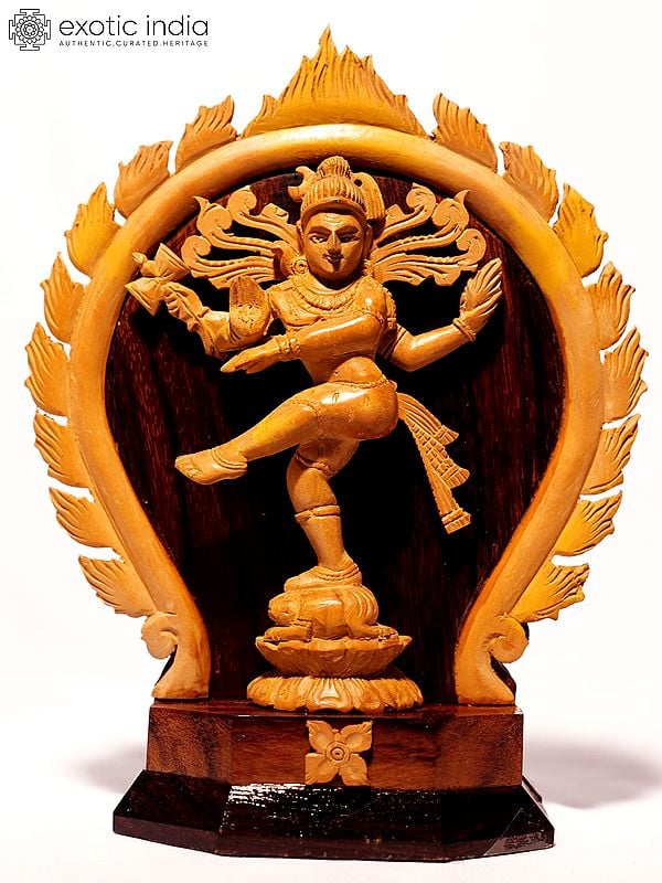 7" Lord Shiva as Nataraja | Sandalwood Carved Statue