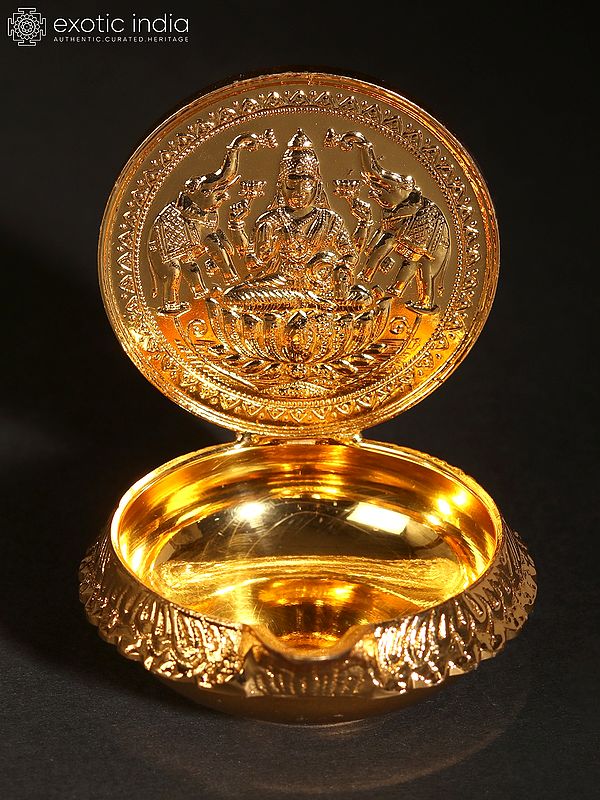 Goddess Gajalakshmi Diya | 24 Karat Gold Coated Brass