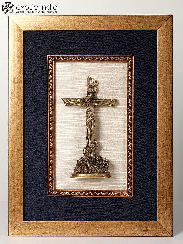 17" Wood Framed Crucifix | Wall Hanging