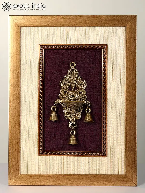 18" Framed Lamp with Hanging Bells | Wall Hanging