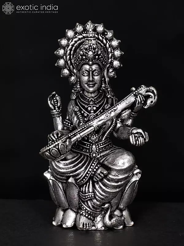 Small Superfine Maa Saraswati Brass Idol