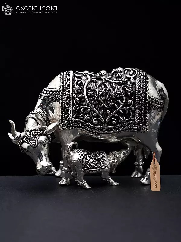Small Superfine Cow and Calf | Brass Statue