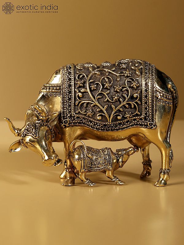 Small Superfine Cow and Calf | Brass Statue