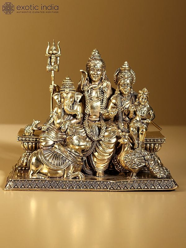 6" Superfine Lord Shiva Family Brass Statue
