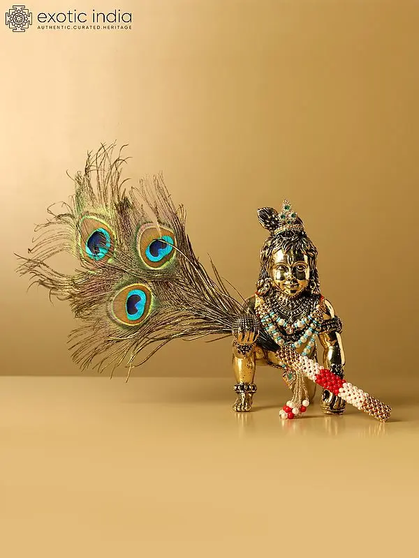Superfine Laddu Gopal Brass Statue (Multiple Sizes)