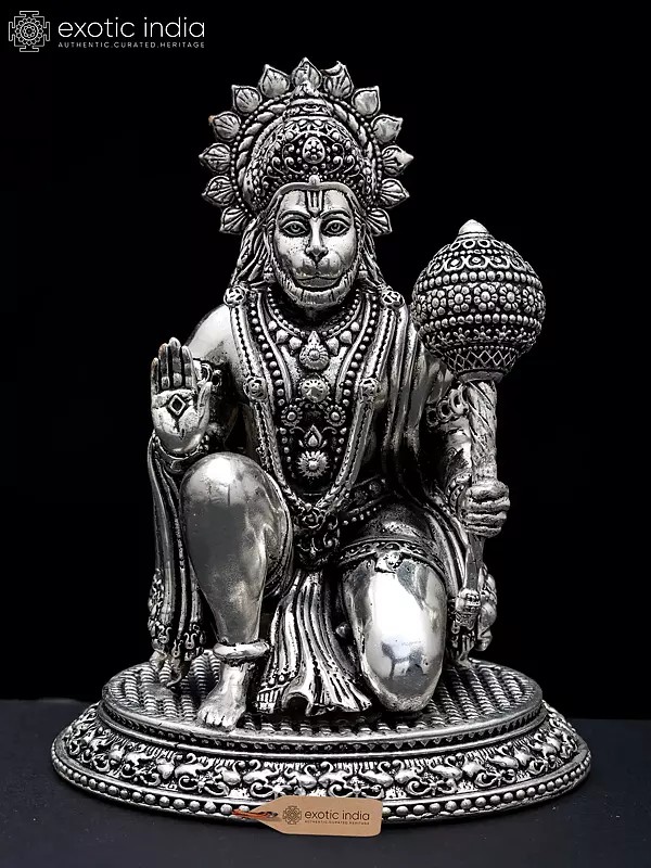 Superfine Sitting Lord Hanuman in Blessing Gesture | Brass Statue