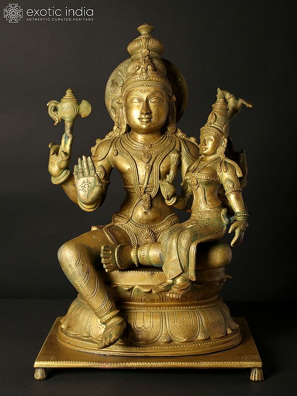 18" Bronze Statue of Uma Maheshwara