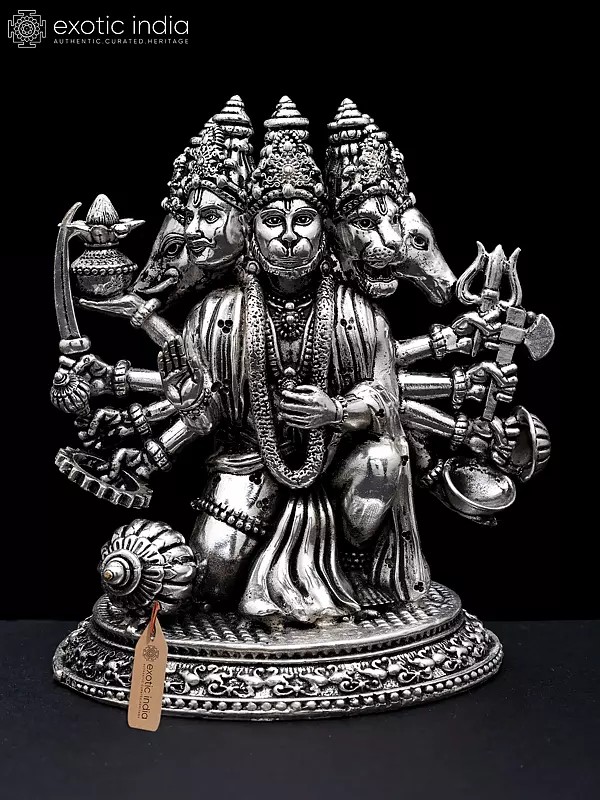 Brass Superfine Statue of Panchamukhi Hanuman