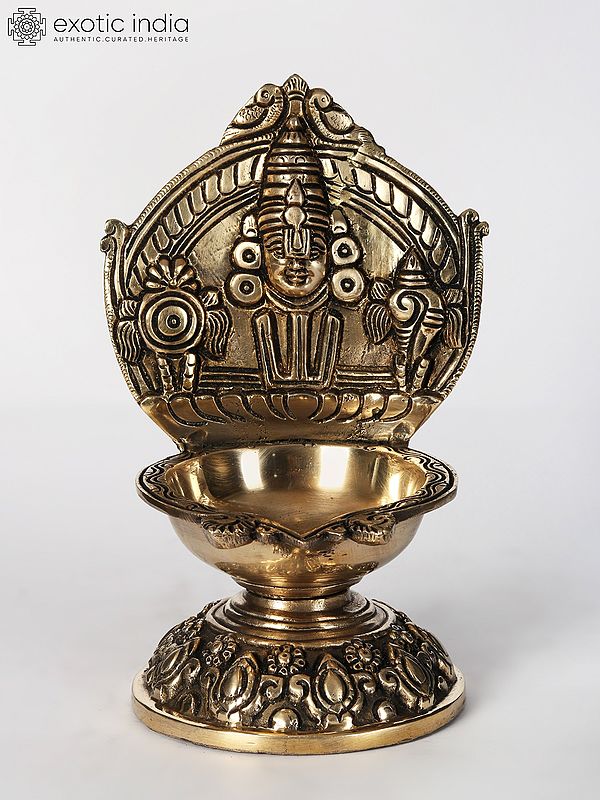 9" Brass Beautiful Lord Balaji Lamp