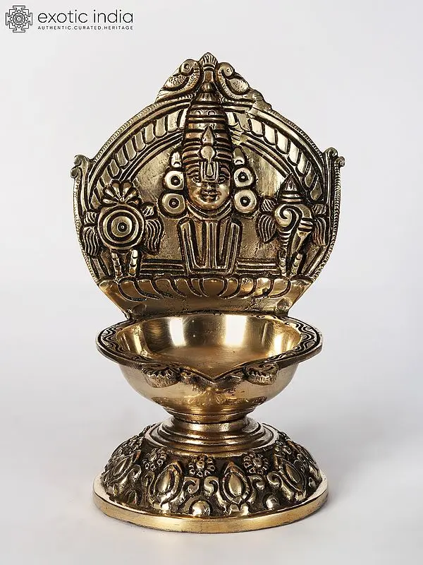 9" Brass Beautiful Lord Balaji Lamp