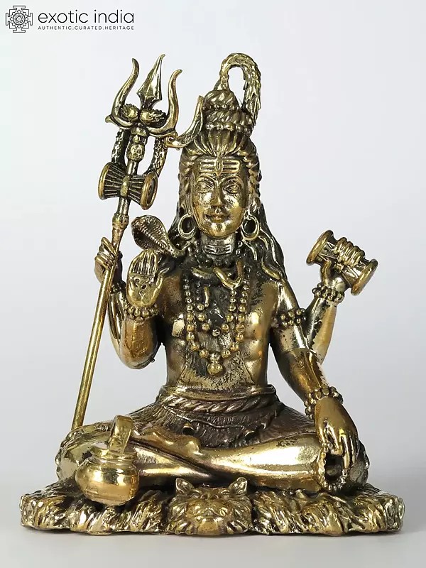 Superfine Idol of Bhole Shankara Small Brass Statue