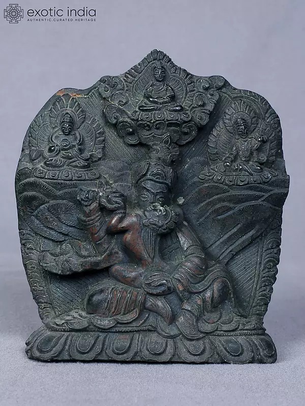 4" Small Padmasambhava - Shakti | Copper Statue | From Nepal
