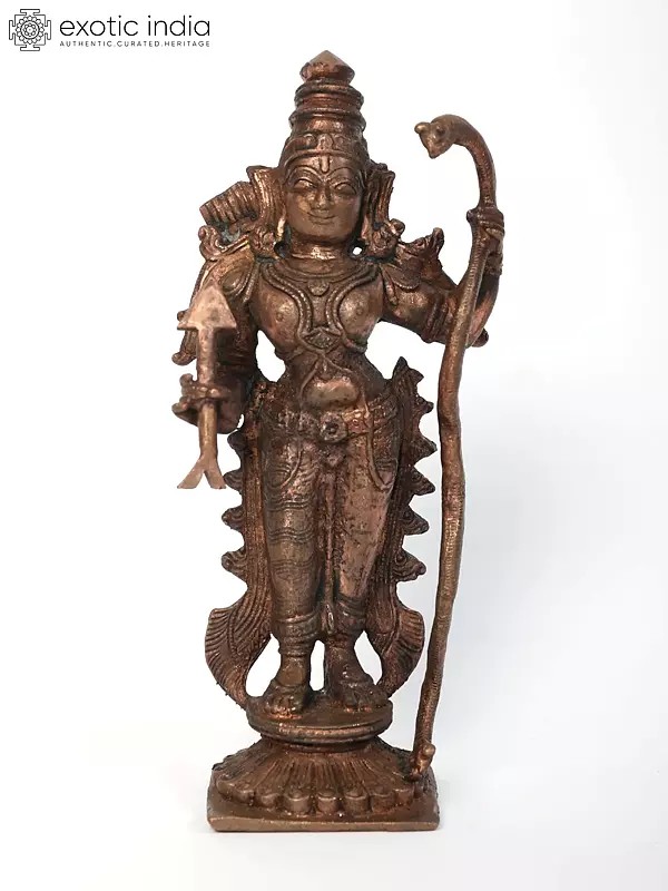6" Small Shri Ramachandra Bhagawan Copper Statue