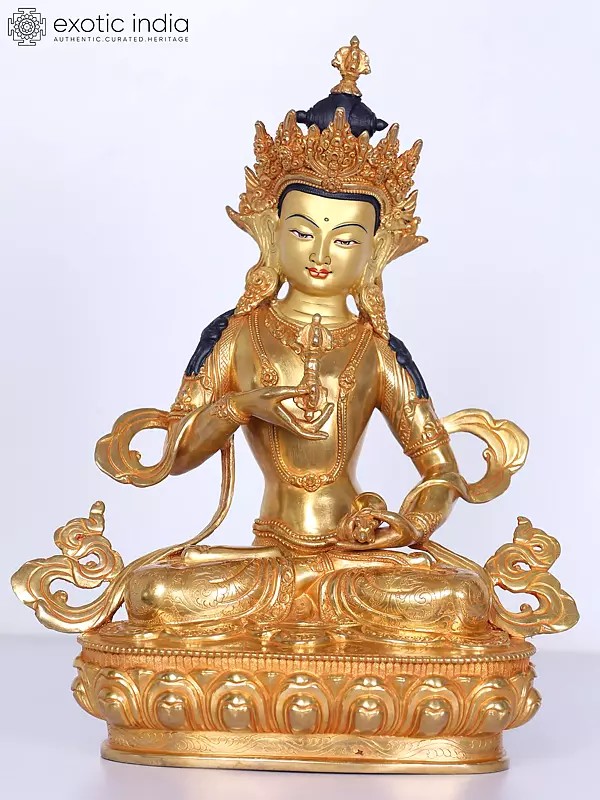 13" Buddhist Deity Vajrasattva Copper Statue | From Nepal