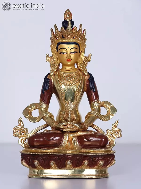 8" Aparmita Buddha From Nepal | Copper Statue