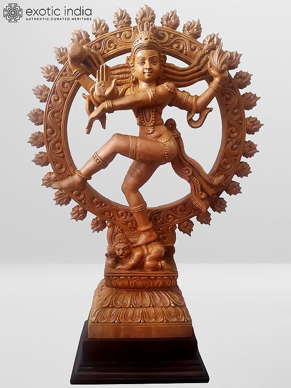 22" White Wood Idol of Nataraj - The Lord Shiva