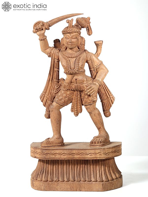 16" Madurai Veeran | Wood Carved Statue