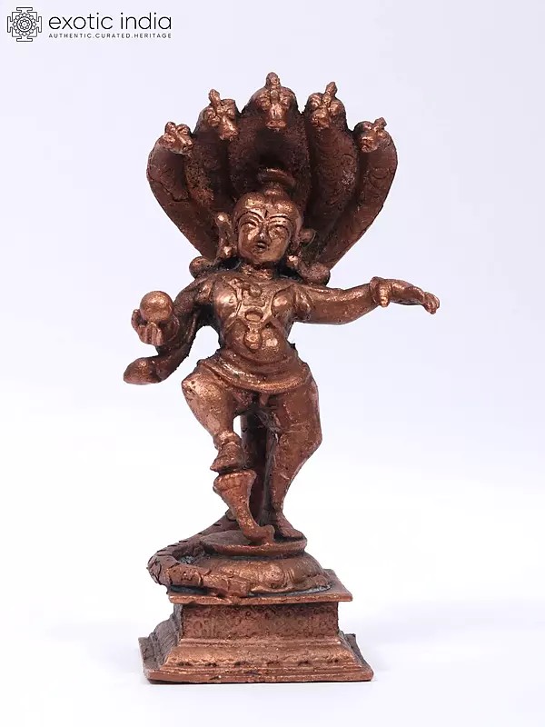 5" Dancing Lord Krishna | Copper Statue