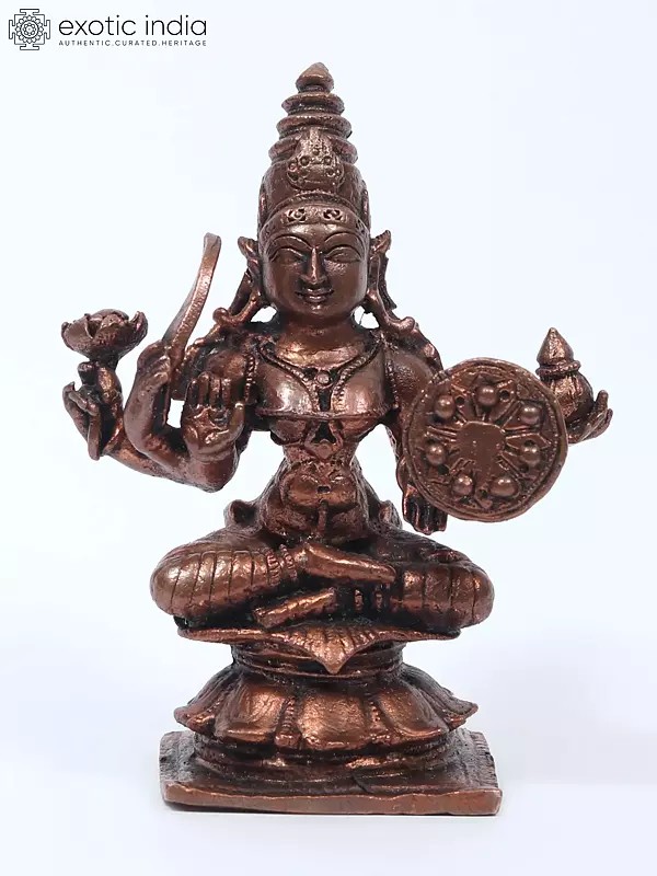 3" Small Hindu Goddess | Copper Statue