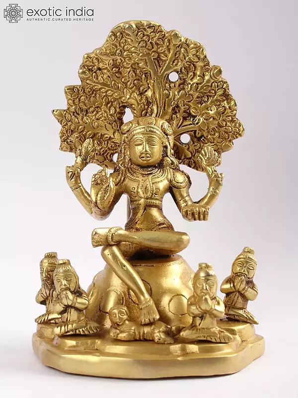 7" Dakshinamurti Shiva Brass Statue