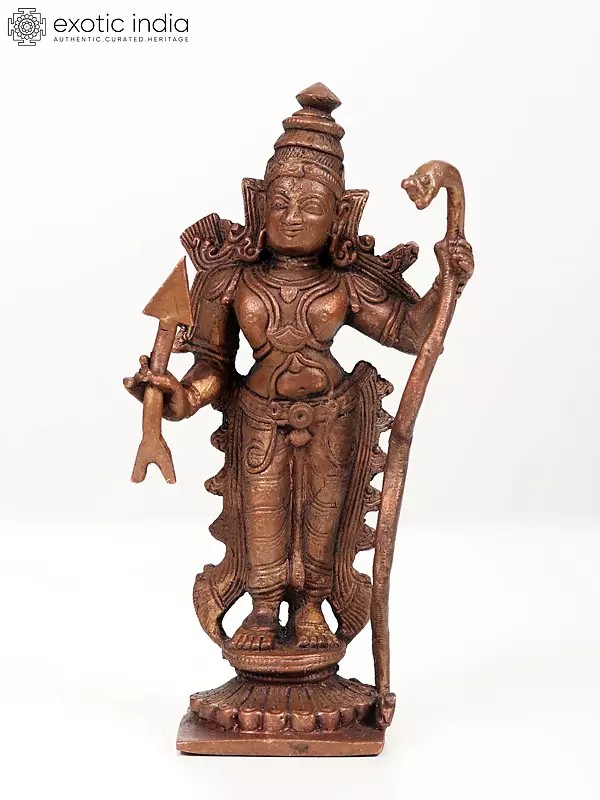 6" Standing Prabhu Shri Rama Copper Statue