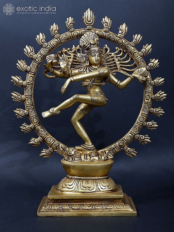 13" Nataraja Brass Statue Standing on the Demon Apasmara