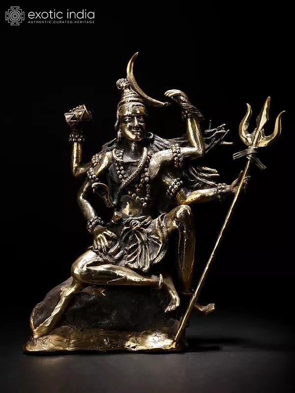 11" Four Armed Sitting Lord Shiva | Original Sculpture