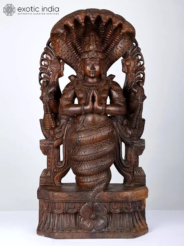 30" Sage Patanjali - Founder of Yoga System | Wood Carved Statue