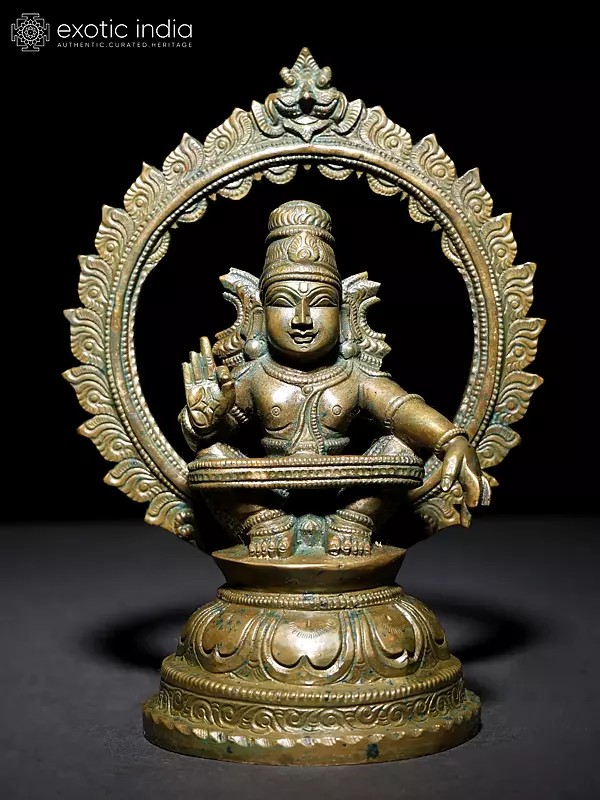 6" Small Lord Ayyappan | Bronze Statue