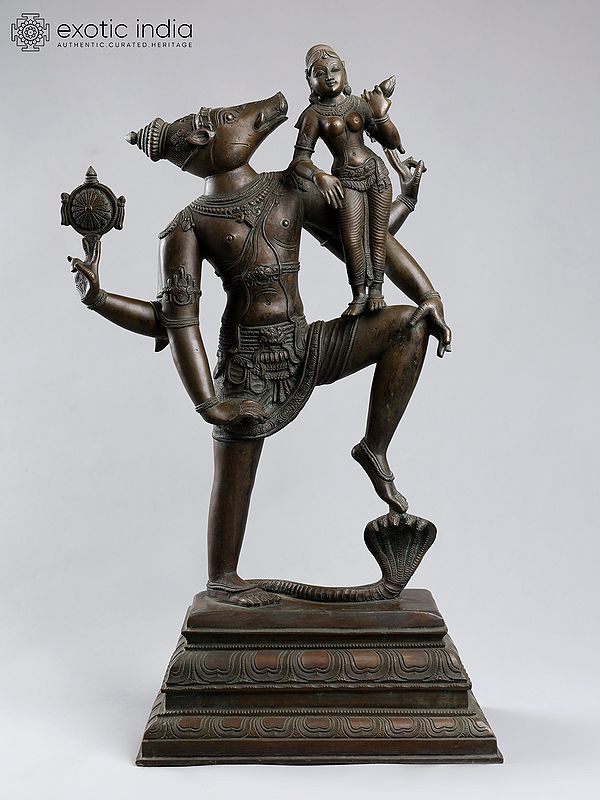 24" Varaha Avatar of Lord Vishnu with Devi Lakshmi | Bronze Statue