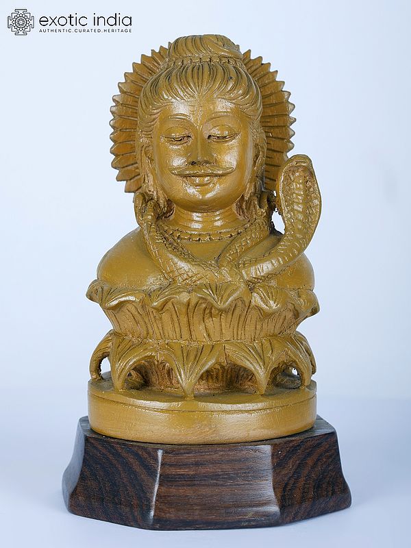7" Lord Shiva Bust in Wood