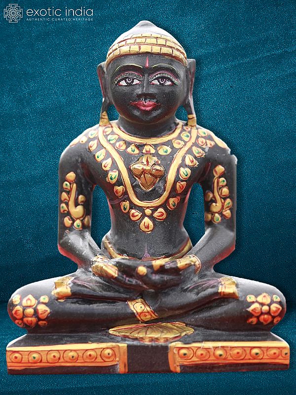 5" God Mahavir In Meditation Pose | Jain Idol | Marble Statue