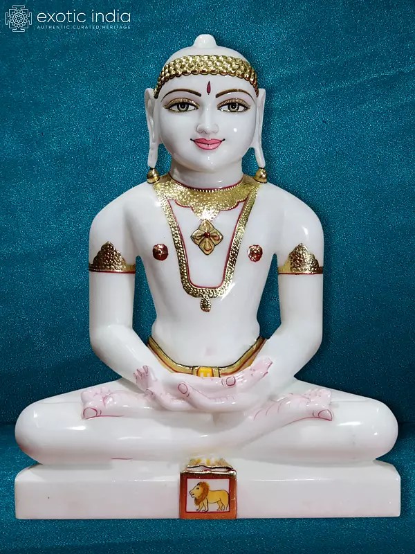 21" Super White Jain Sculpture | Jain Idol | Marble Statue