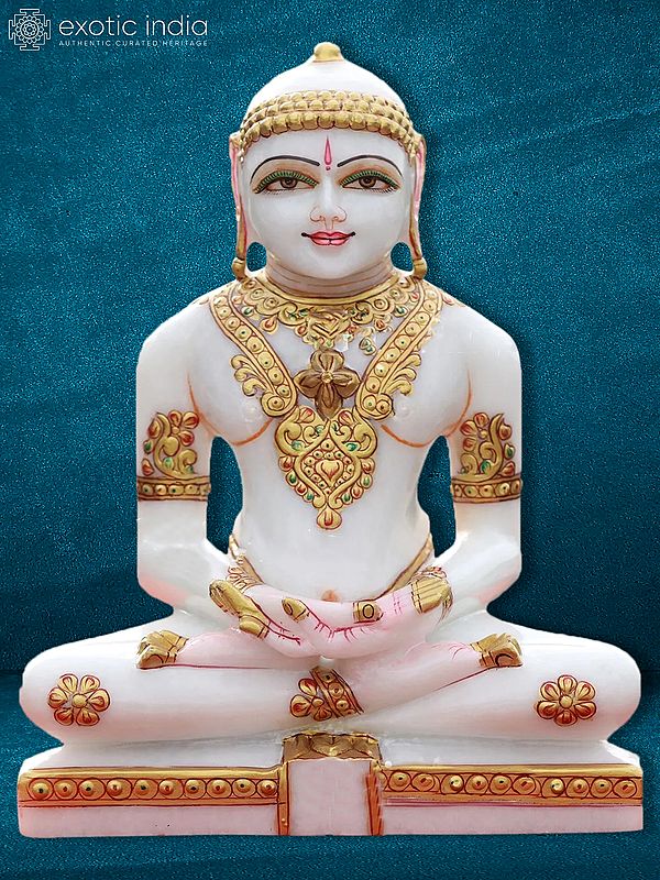 11" Divine Mahavir With Peaceful Eyes | Jain Statue