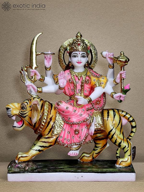 15" Goddess Durga Idol For Home And Temple