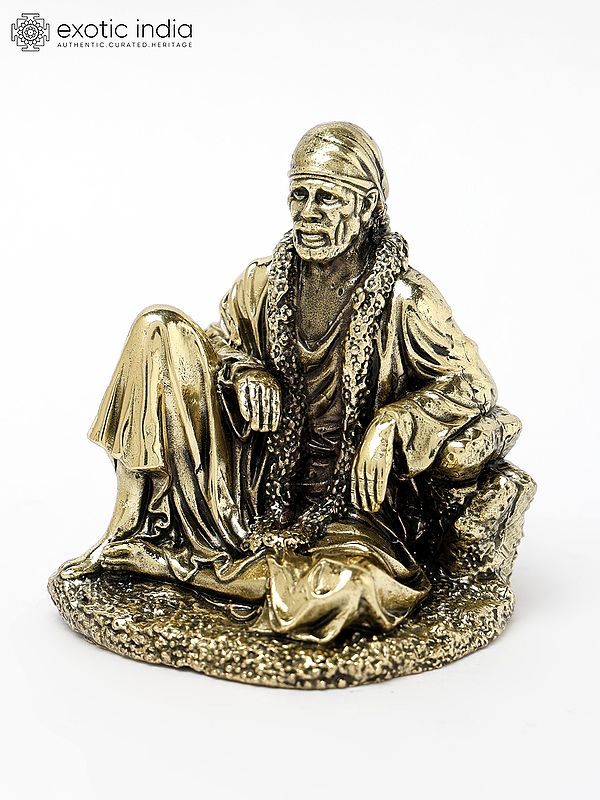 3" Sitting Sai Baba | Brass Statue