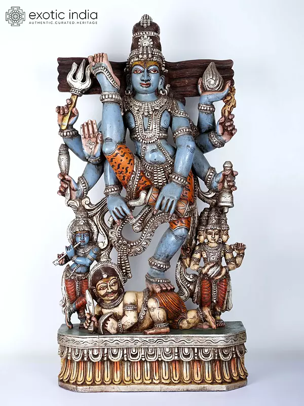 Yoga & Tapas Sculpted Wood Carved Statue | Unique Handcrafted Art