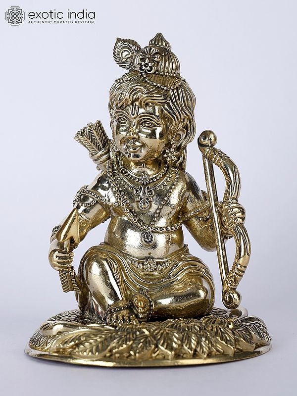 5" Small Superfine Ram Lalla Brass Statue