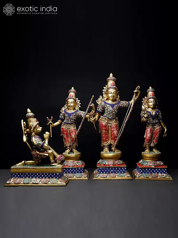 23" Shri Ram Darbar | Brass Statues with Inlay Work