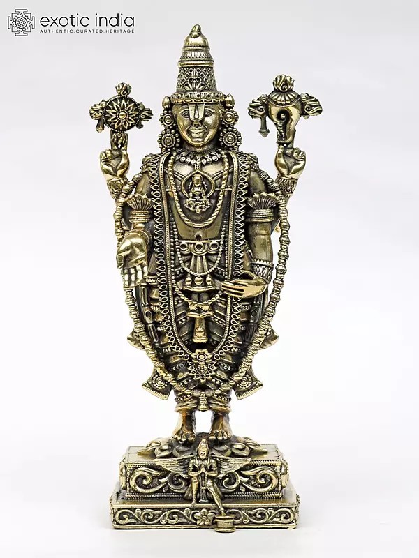 8" Superfine Lord Tirupati Balaji Brass Statue with Garuda | Different Sizes Venkateshvara Idol