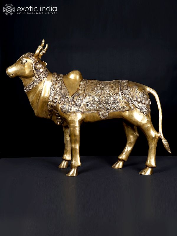 28" Brass Nandi Statue (Vehicle of Lord Shiva)