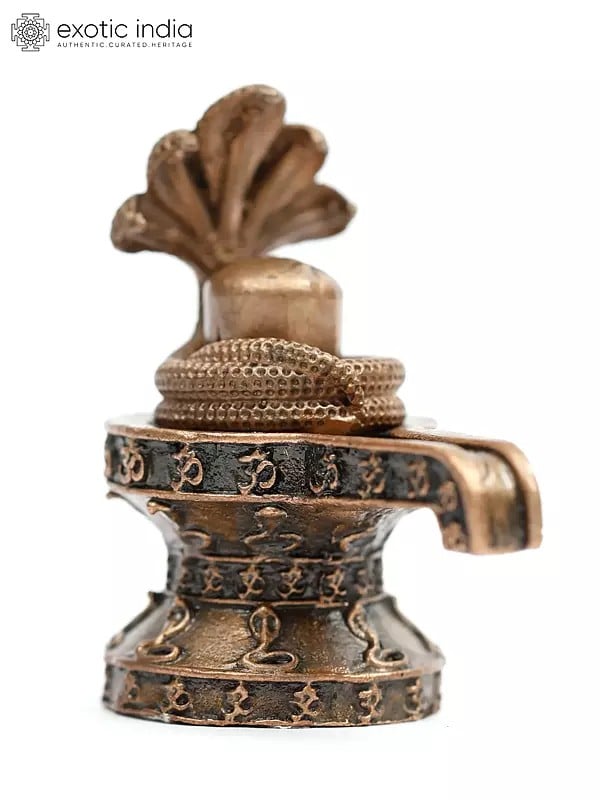 2" Small Shivalinga with Protecting Naag | Copper Statue
