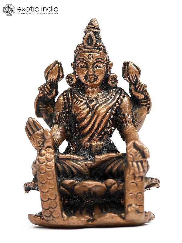 2" Small Goddess Lakshmi | Copper Statue